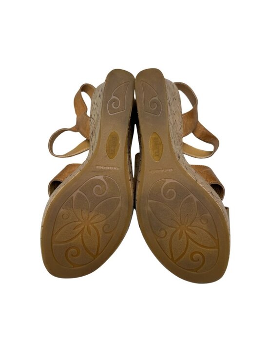 Born Women's Alaina Criss-Cross Leather/Cork Platform Wedge Sandals Sz 10M NWOB - Picture 8 of 9